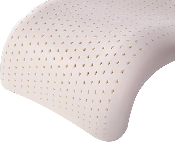 SUQ I OME Slim Sleeper - Thin Latex Pillow for Sleeping, Thin & Low Profile for Neck Pain, Stomach, Back Sleeper and Side Sleeper (L 24 x w 15.5 x 2.3/3.2 inch)