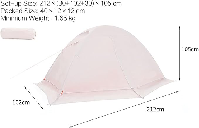 Camping Lightweight Tent 1/2 Person Hiking Quick Open Storage Waterproof for Trekking Cold Mountain