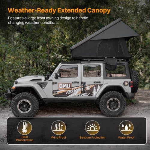 Rooftop Tent Hard Shell Roof Top Tent Hardshell Suitable for Jeep SUV Truck Van,Camping Car Roof for 2-3 Person