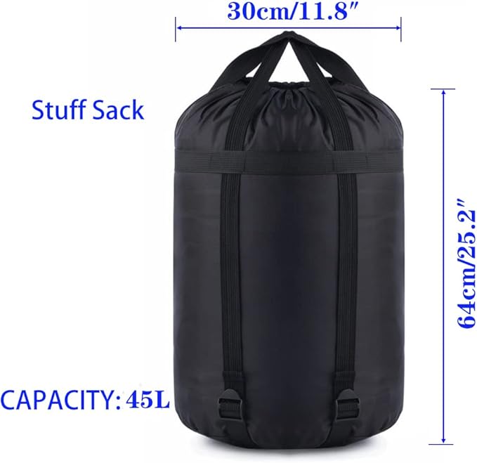MOOCY Compression Stuff Sack, 12L/45L Sleeping Bag Cover Sack Sleeping Bags Storage Stuff Sack Organizer - Great Sleeping Bags Clothes Camping Hiking Backpacking