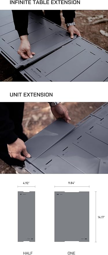BUENOFE IGT Foldable Camping Table – Portable Outdoor Table with Steel Frame – Easy Setup and Space-Saving Design (Black)