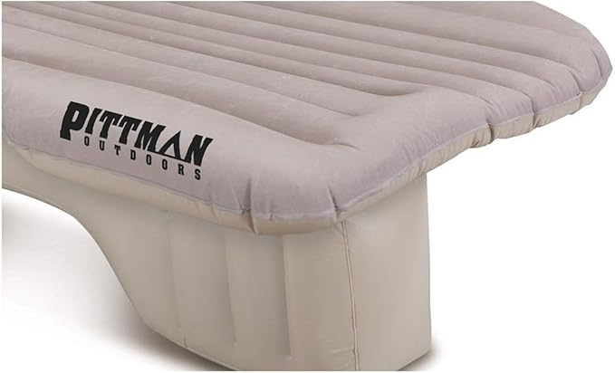 Pittman Outdoors AirBedz Backseat Heavy Duty PVC Air Mattress with Portable DC Air Pump, Mid-Size, Tan