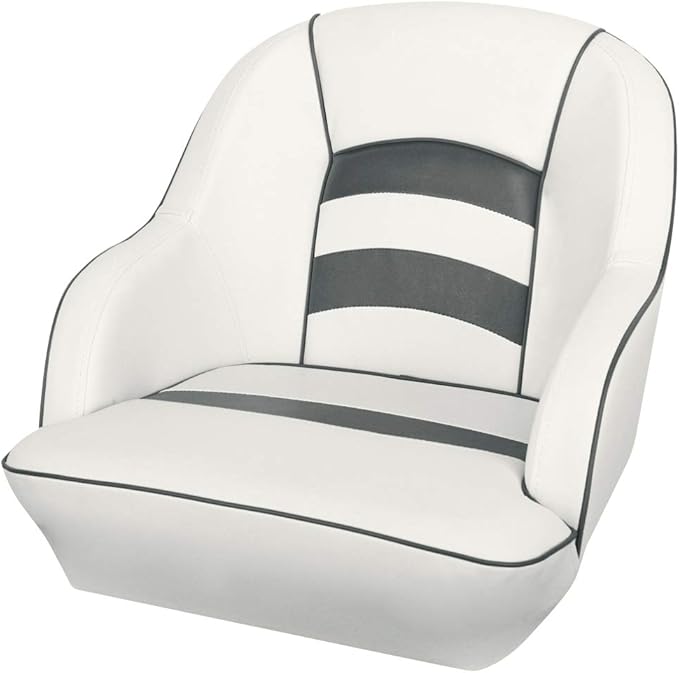 Bucket Pontoon Boat Seat (White/Gray)