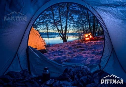 Pittman Outdoors PPI-POPUP4X Instant Set-up 4 Person Pop-up Tent with Large Mesh Window, 9.02’ x 6.6’ x 3.2’ (Height), Red