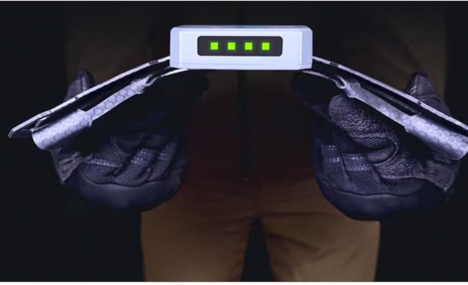 Dark Energy Poseidon Pro Indestructible Portable Charger with Spectre 8W Solar Panel | USB-A and USB-C, Ultra-Durable Armorflex, Ultra-Lite Flexible Panels | Signature Series Plugs, Hi-Vis Orange
