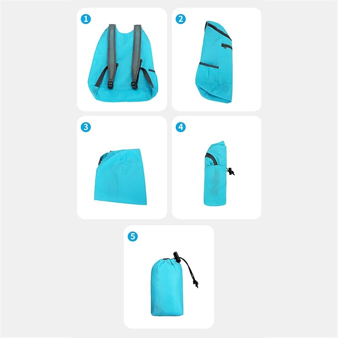 Hiking Daypack Ultralightweight Packable Backpack Splashproof Foldable Pack Travel Daypack for Outdoor Camping Climbing, Dark Grey