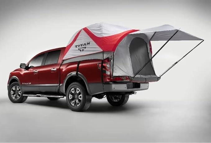 Nissan Truck Tent: Titan 6.5' Bed 2 Person White/Red Waterproof Tent