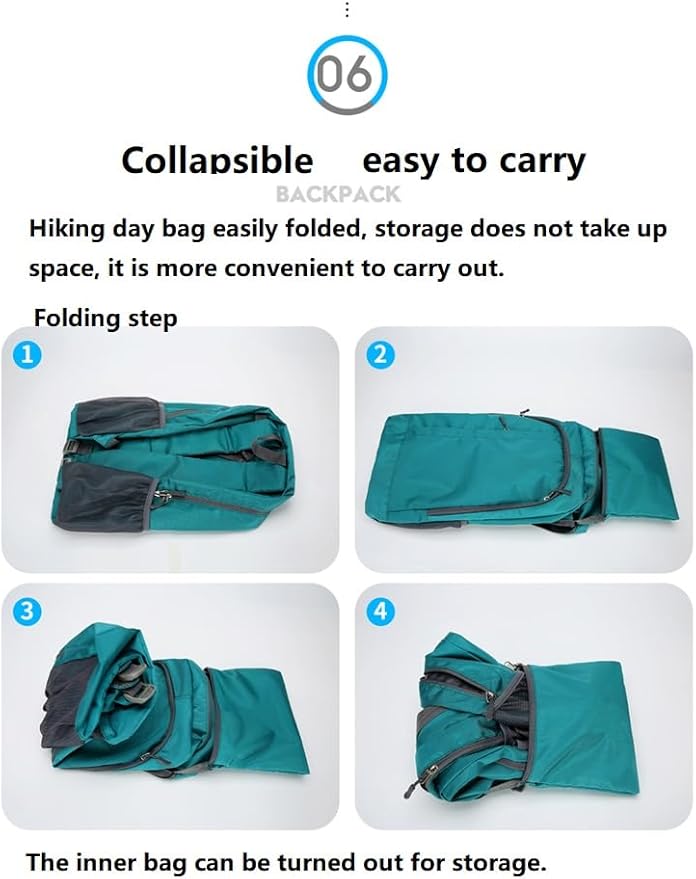 Ultra Lightweight-Packable-Hiking-Backpack Foldable Travel Camping Daypack Casual Outdoor Water-resistant 25L Backpacks (Lake Blue)