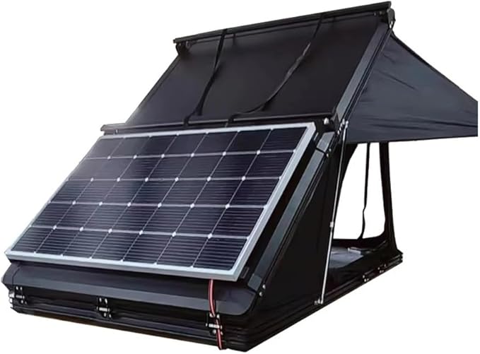 Triangle Hard Shell Rooftop Tent Outdoor Car Camping Tent Aluminum Hardshell Roof Top Tents with Solar Panel