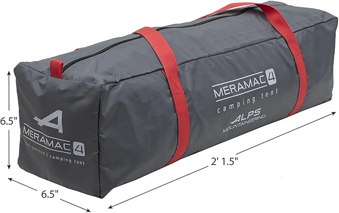 ALPS Mountaineering Meramac 4-Person Tent, Gray/Red