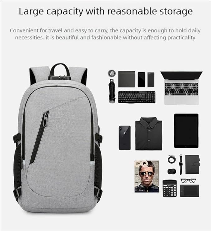 New casual backpacks with large-capacity travel anti-theft locks for both men and women (black)