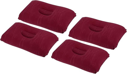 PATIKIL Inflatable Pillow, 4 Pack Ultralight Camping Travel Pillow Desk Rest Neck Support for Hiking Backpacking Office, Wine Red