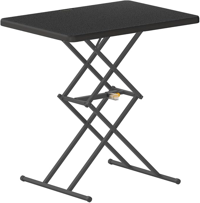 FanttikOutdoor Folding Table, One-Handed Height Adjustment, 3 Heights, Multi-Functional Small Folding Table 28 inch, TV Tray, Portable Dinner Table, No Assembly, 1 Pack, Black Zeta X1 Pro