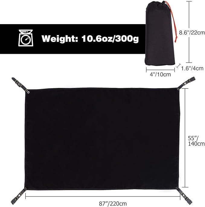 REDCAMP Waterproof Camping Tent Tarp - 36"x83", 4 in 1 Multifunctional Tent Footprint for Camping, Hiking and Survival Gear, Lightweight and Compact