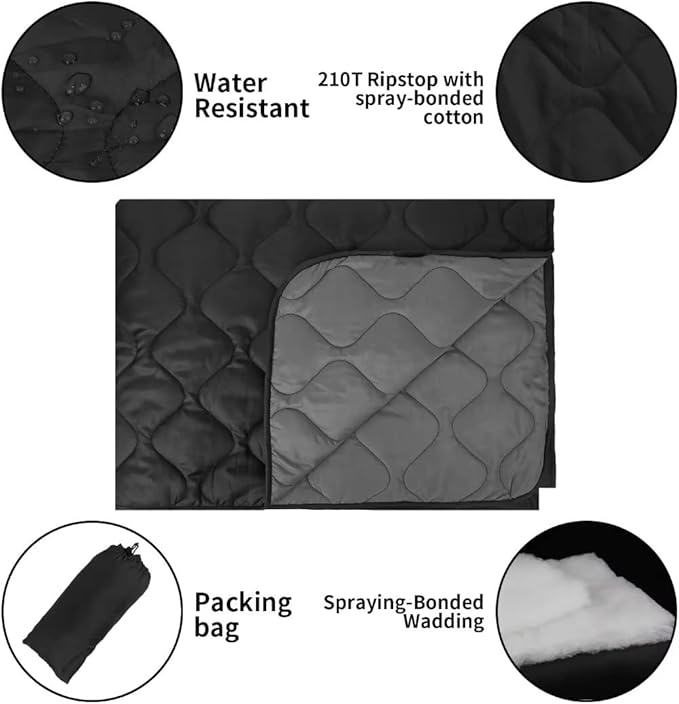 LOOGU Camo Blanket Waterproof Insulation Poncho Liner for Outdoor Camping, Hiking, Hunting, Survival, Backpacking, Picnicking