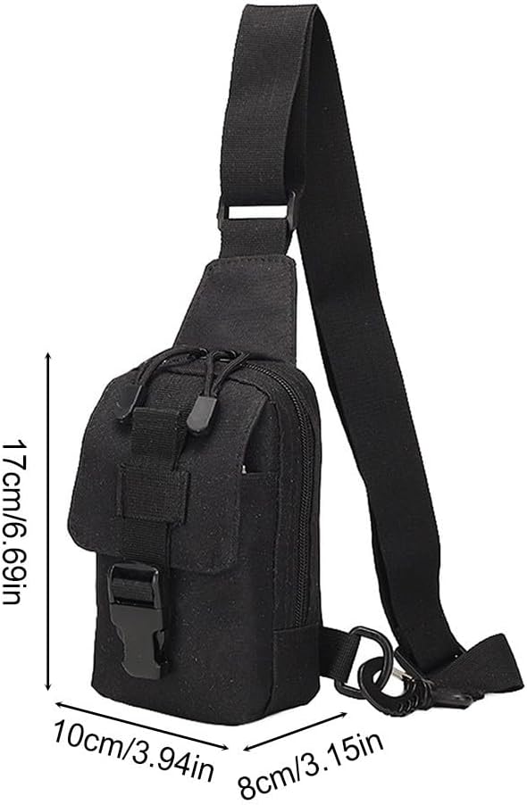MiOYOOW Small Sling Backpack, Tactical Shoulder Chest Bag Adjustable Molle Crossbody Bag for Camping Hilking Cycling Hunting