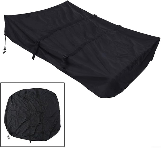 Roof Top Tent Cover RV Travel Trailer Cover 420D Oxford Cloth Cover Protection Storage Bag Roof Top Tents Camper Cover for Car Camping Black 143X120x28cm