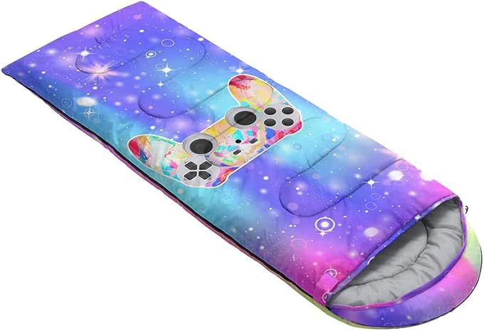 Kids Sleeping Bag for Boys and Girls,Mixed Color Star Dot-Lightweight Warm Portable Outdoor Indoor-Waterproof Cold Weather Resistant Sleeping Bag for Camping Hiking