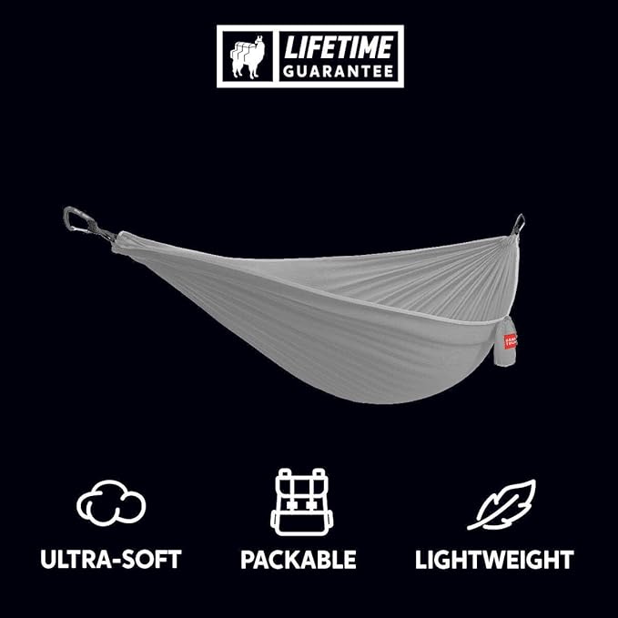 Grand Trunk Single Hammock: Nano 7 Premium Ultra Light made with Ripstop Nylon for Camping and Travel includes Carabiners
