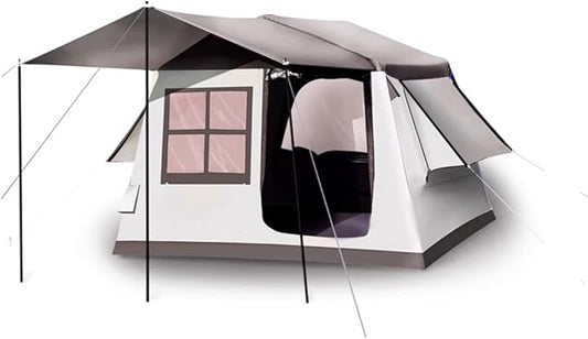 GeRRiT Inflatable Camping Tent with Canopy, Pump, Outdoor 4-5 Person Glamping Tents, 4 Season Waterproof Windproof House for Camping & Hiking