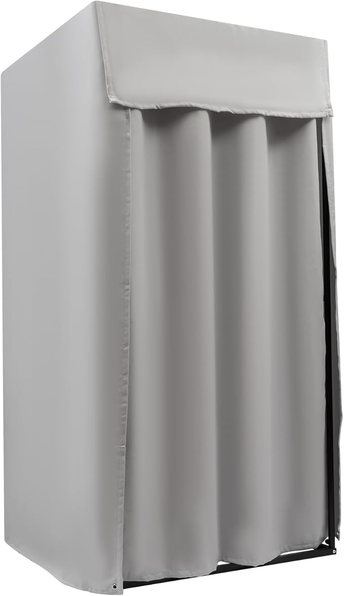 Grey Portable Rectangular Changing Room Tent - Privacy Fitting Room for Boutique & Shopping Mall (Indoor/Outdoor) - Removable