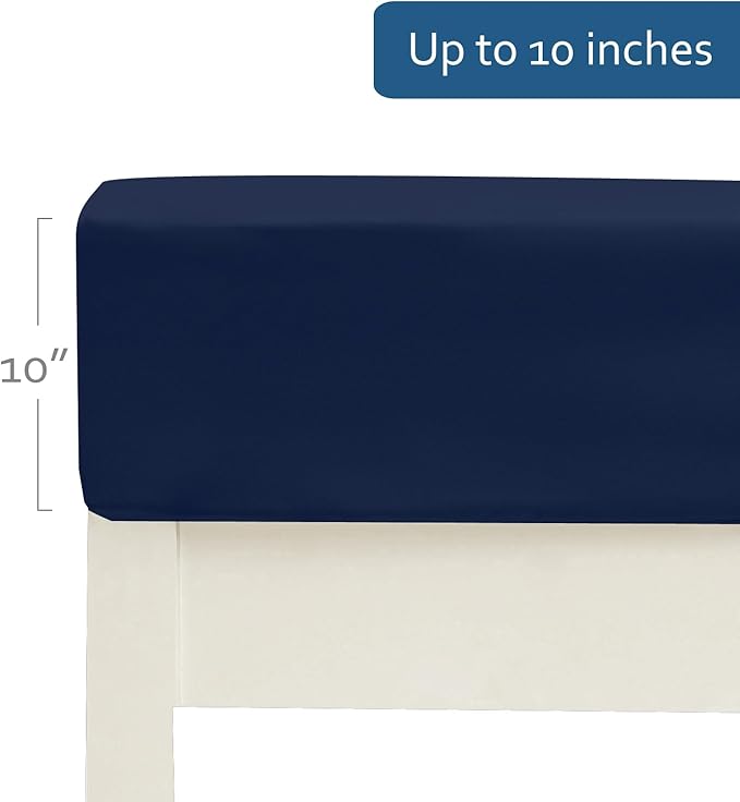 Cot Sheets 31" x 75"(Sheet Only), Cot Fitted Sheet Ultra Soft and Breathable Snug Fit for Narrow Twin Mattress/RVs Bunk/Guest Beds/Army Cots/Trifold Mattress/Travel Size Mattress Navy