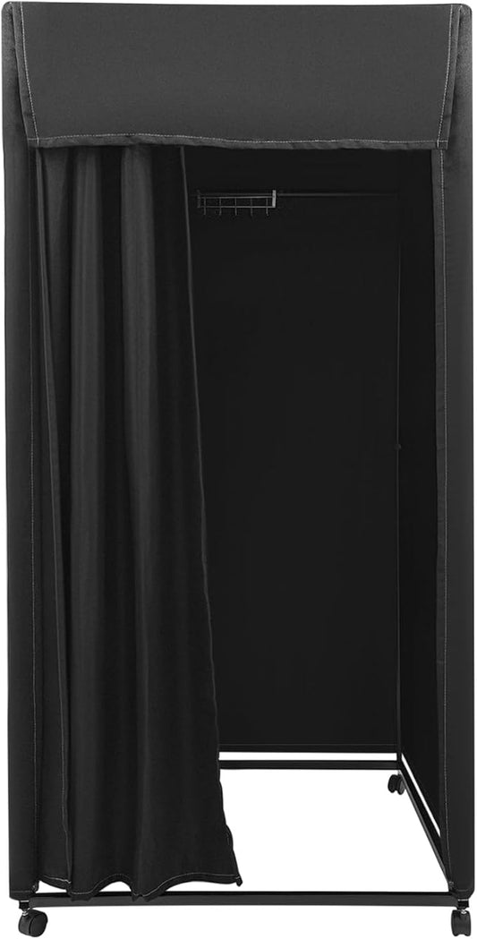 Clothing Store Fitting Tent, Portable Changing Room, Dressing Room for Boutique, Privacy Tent for Indoor Outdoor House Office Mall (Rectangular-Black-B)