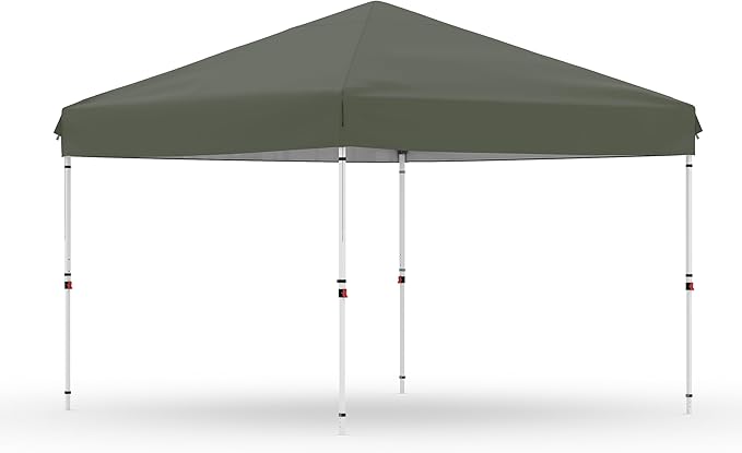 10x10 Pop Up Canopy Tent Outdoor Canopy with No Removable Sidewall One-Person Set Up Heavy Duty Commercial Instant Tent Shelter-Gray