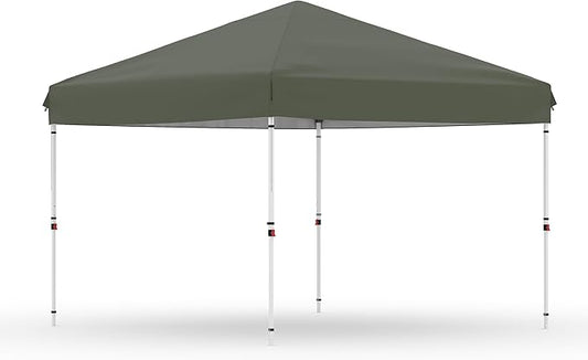 10x10 Pop Up Canopy Tent Outdoor Canopy with No Removable Sidewall One-Person Set Up Heavy Duty Commercial Instant Tent Shelter-Gray