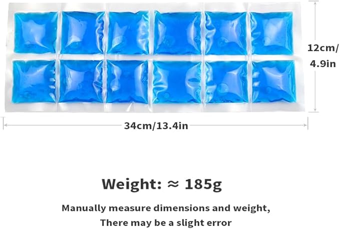 2-Pack Flexible Ice Sheets-4.9x13.4 for Any Lunch Boxes & Bags & Coolers - Reusable Freezer Packs Stay Foldable When Frozen, No Leak Gel Wrap to Keep Food/Drinks Cold for Hours for Work, BBQ, Camping