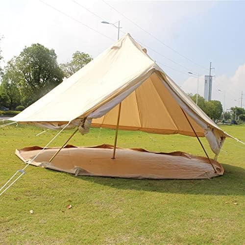 Outdoor Waterproof Family Camping Tent 4-Season Beige Cotton Canvas Bell Tent