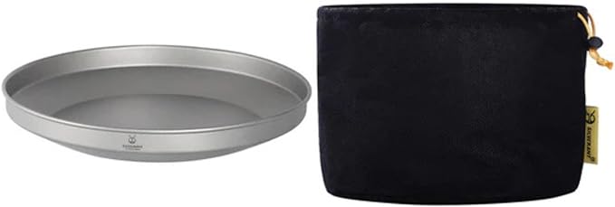 SILVERANT Titanium Trek Plate - Ultralight, Durable Camping Dish Pan Plate - Outdoor Kitchen Essential for Backpacking & Camping - 900ml