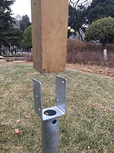 American Ground Screw U-Model - Easy-Install No-Dig Ground Anchor for Standard 4x4 Posts (Actual 3.5"x3.5") - Durable 27" Screw-in Stake for Mounting Wooden Posts