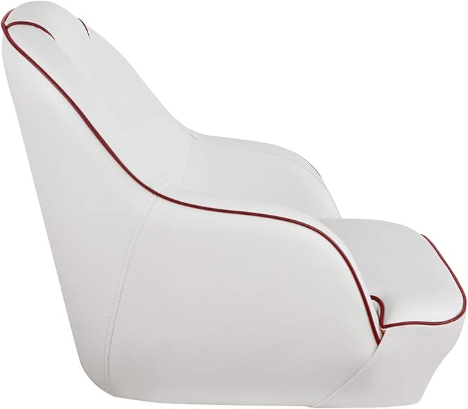 Bucket Pontoon Boat Seat (White/Red)
