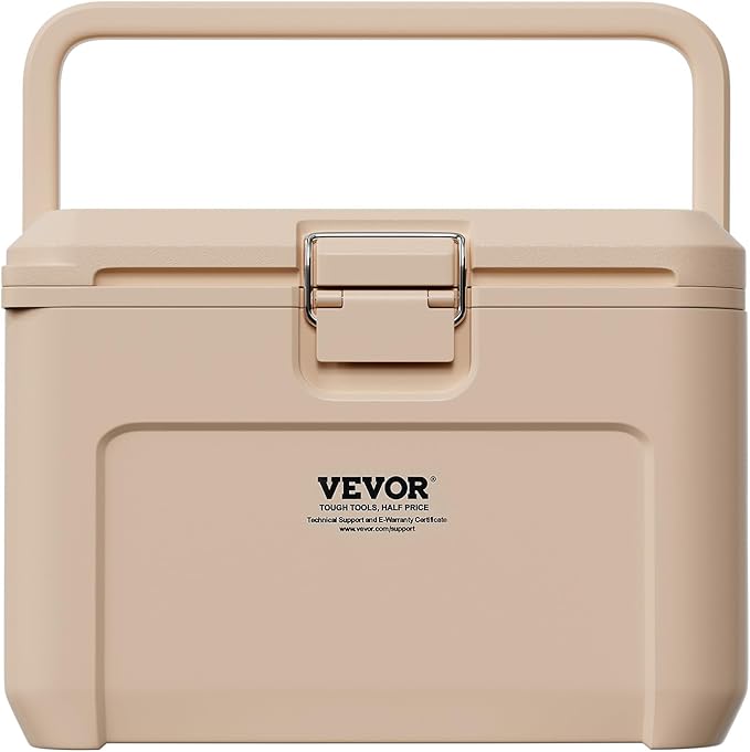 VEVOR Portable Cooler,Hard Cooler with Ice Retention, Heavy-Duty Handles and Strap, Lightweight Rigid Material Insulated Portable Cooler, Suitable for Family Picnics and Short Trips