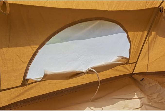 GeRRiT 3m/4m Cotton Canvas Bell Tent with 4 Windows Indian Yurt Tent Camping Family Teepee Tent for Glamping, Festival Hello
