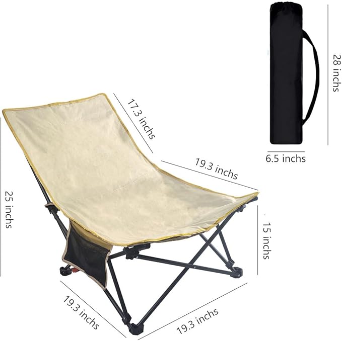 Beach Chairs for Adults 2 Pack, Adjustable Backrest Sand Chair with Carrying Bag for Outdoors,Travel, Concert, Lawn, Festival, Support 350lbs