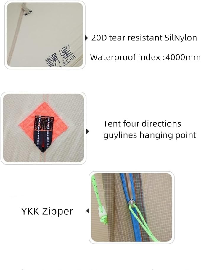 ASTA Gear Fengyin 2 Pyramid Tent,Portable Ultralight Tent Waterproof 1-2 Person for Outdoor,Camping,Hiking,Backpacking