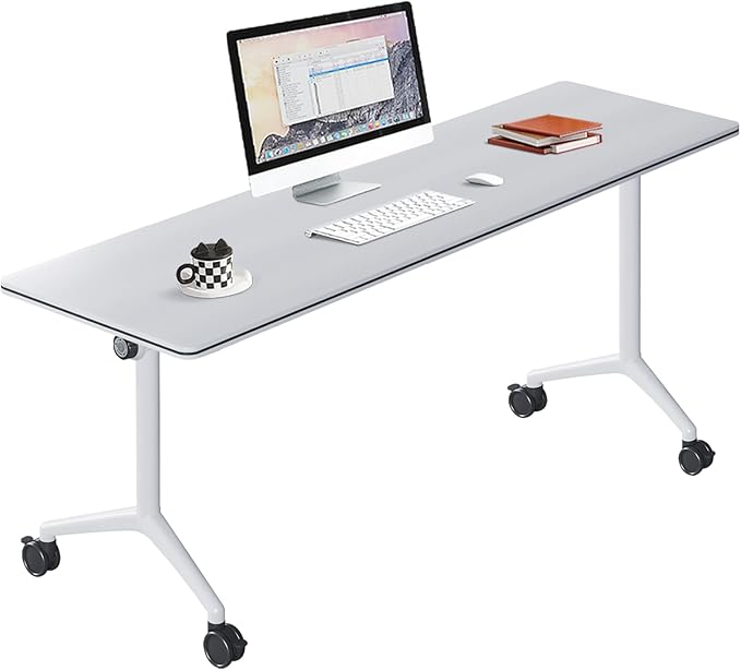 70.8 Inch Commercial Grade Portable Conference Desk, One-Click Folding Mechanism
