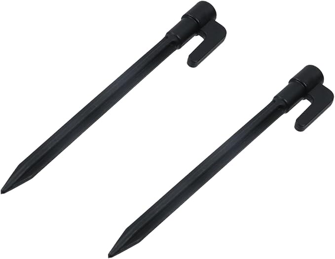 30 Pcs 6in Heavy Duty Plastic Landscape Edging Stakes Garden Stakes Anchoring Spikes, Plant Support Lawn Stake Tent Pegs Spike Hook for Outdoor Activities Garden Camping Black
