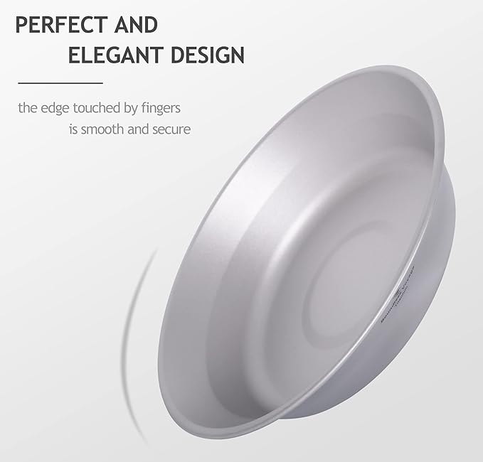 iBasingo Titanium Camping Bowl 174mm Deep Ultralight Backcountry Dining Bowl for Backpackers | 67g Fireproof Cookware | Boil Water Directly Over Flame (Ø174x130x37mm) Ti1112T