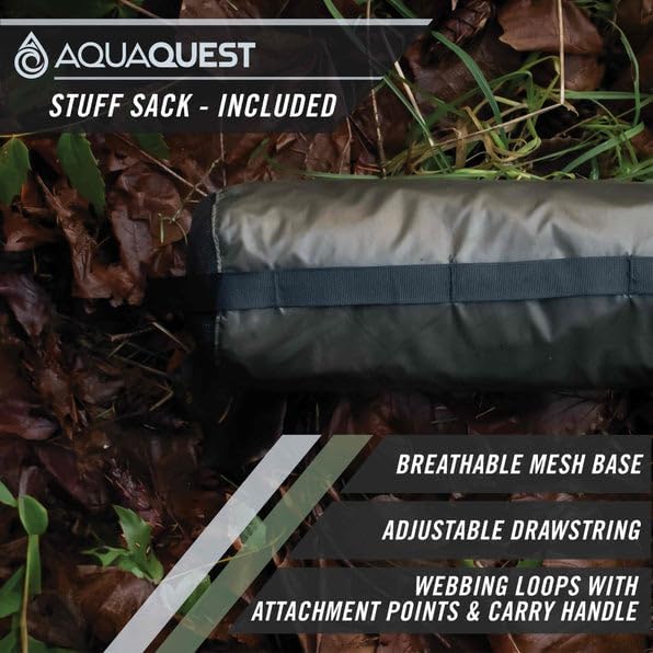 AquaQuest Safari Tarp – Lightweight Waterproof (5,000mm) Seam-Taped Ripstop Rain Fly for Backpacking, Thru-Hiking & Hammock Camping