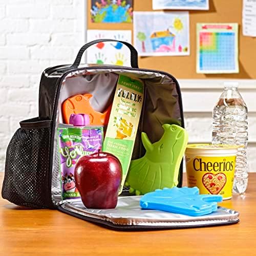 Fit & Fresh Cool Coolers Kids Lunch Box Ice Packs, Slim Ice Packs for Lunch Bags, Lunch Ice Packs Reusable-Multicolored 8 Pack Dino