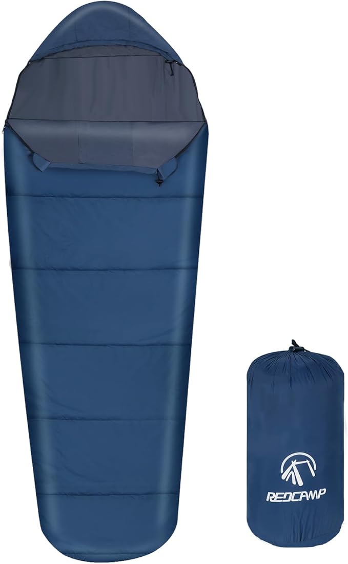 REDCAMP Ultra Lightweight Sleeping Bag for Backpacking, Hiking, Comfort for Adults Warm Weather, with Compression Sack