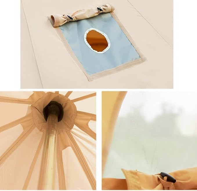 Trend Tents Standard Bell Tent – 200GSM Poly-Cotton Canvas, Stove Jack, Sewn-in Groundsheet, Galvanized Steel Poles, Waterproof & UV-Resistant, 3-Season, Available in 3M / 4M / 5M / 6M