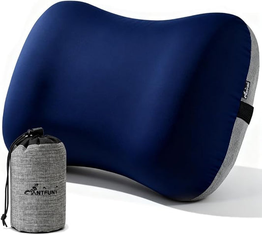 Inflatable Neck Pillow for Travel Camp Beach Small Compact Backpacking Essentials Hiking Gear Rv Car Travel Trailer Lake Day Roadtrip Road Trip Motorhome Glamping Overlanding Deployment Accessories