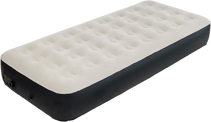 DIMAR GARDEN Twin Size Air Mattress with Built-in Pump, Inflatable Flocked AirBed Blow Up Mattress