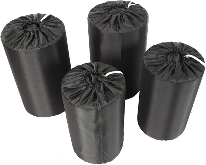 Ezek Stuff Sack 4 Pack 210D Polyester Oxford Ultra-Light Compression Durable Water-Resistant Drawstring Ditty Sleeping Bag Storage Sack, Backpacking Camping Travelling Hiking, Black.