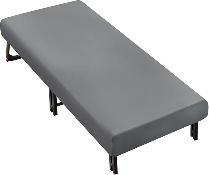 Cot Sheets 31" x 75"(Sheet Only), Cot Fitted Sheet Ultra Soft and Breathable Snug Fit for Narrow Twin Mattress/RVs Bunk/Guest Beds/Army Cots/Trifold Mattress/Travel Size Mattress Grey