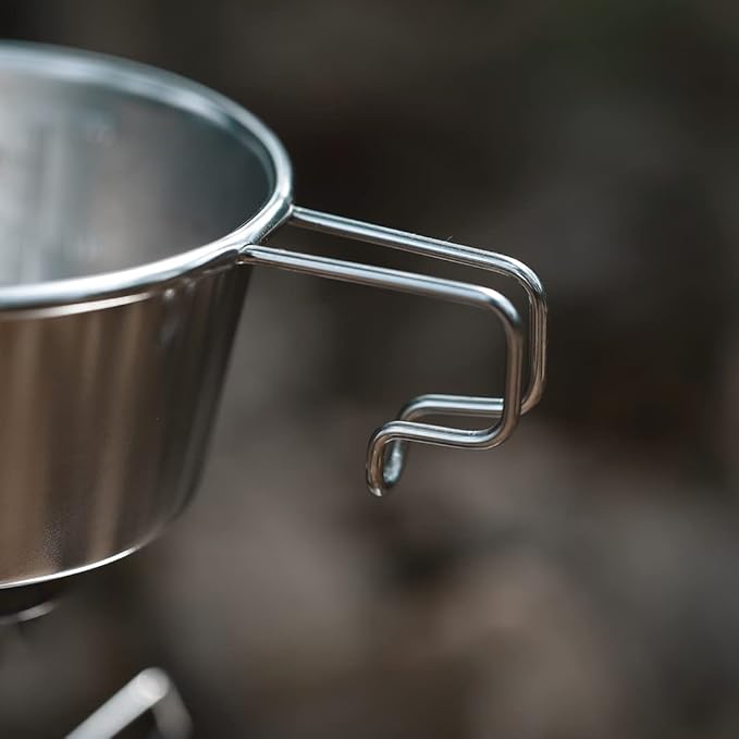 CAMPINGMOON 2pcs Set Stainless Steel Deep Type Camping Sierra Cup 450ml S-360